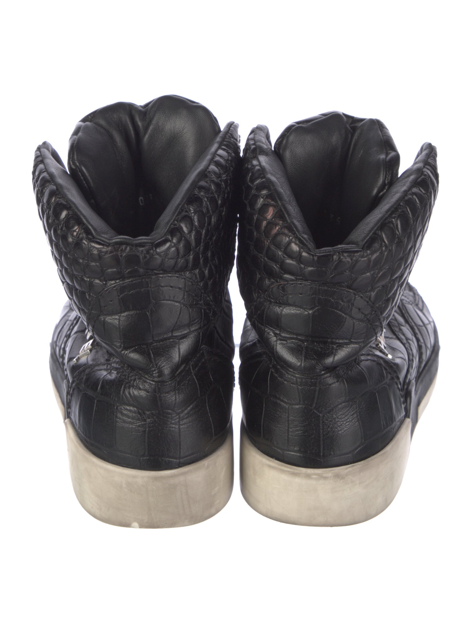 Chanel Faux Pearl Accents Embossed Leather Sneakers